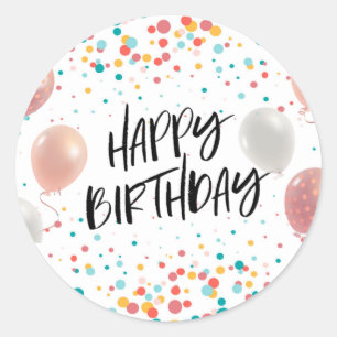 Happy Birthday celebration  Classic Round Sticker