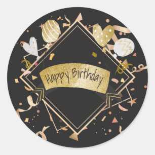 Happy Birthday celebration Classic Round Sticker