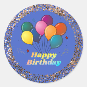 Happy Birthday Celebration Classic Round Sticker