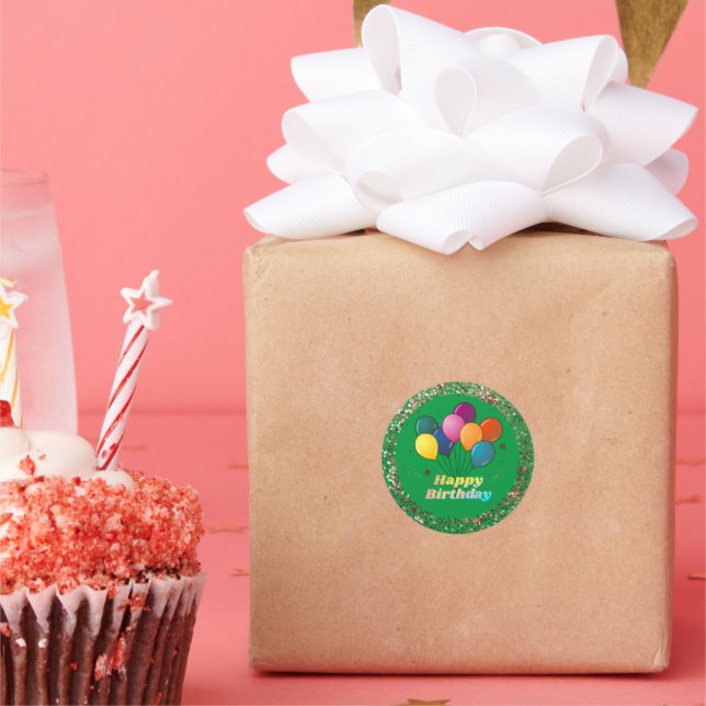 Happy Birthday Celebration Classic Round Sticker (Party)