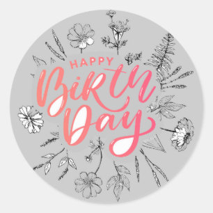 Happy Birthday Celebration  Classic Round Sticker