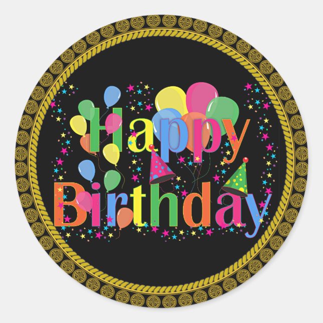 Happy Birthday celebration Classic Round Sticker (Front)