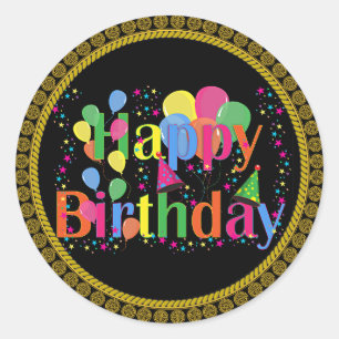 Happy Birthday celebration Classic Round Sticker