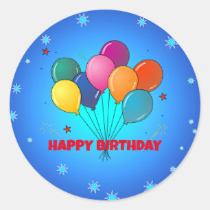 Happy Birthday, celebration design, Classic Round Sticker