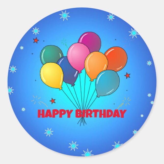 Happy Birthday, celebration design, Classic Round Sticker (Front)