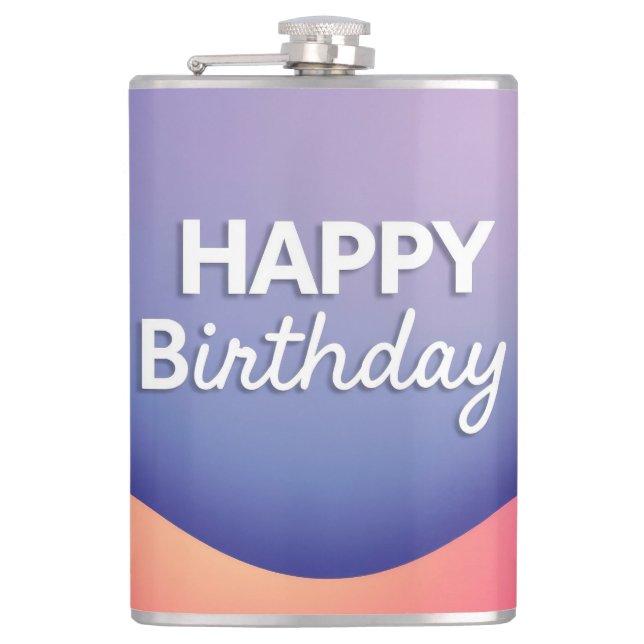 Happy Birthday Celebration Design Hip Flask (Front)