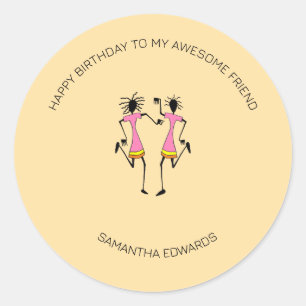 Happy Birthday, Celebration Party Classic Round Sticker