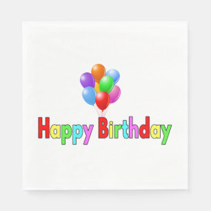 Happy Birthday Celebration Party Napkin