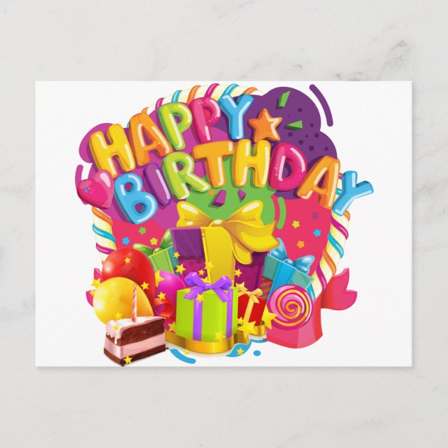 Happy Birthday Celebration Postcard (Front)