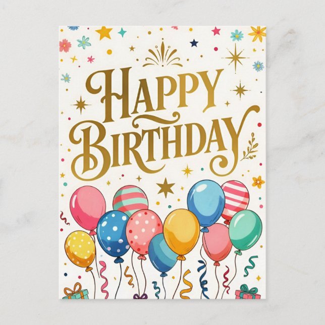 Happy Birthday Celebration Postcard (Front)