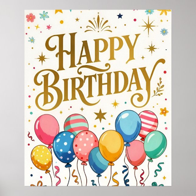 Happy Birthday Celebration Poster (Front)