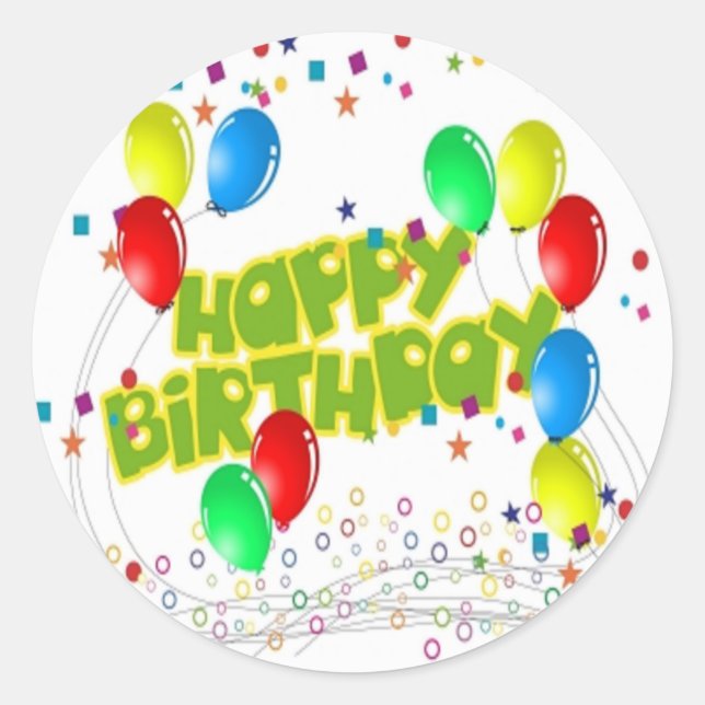 Happy Birthday Celebrations Classic Round Sticker (Front)