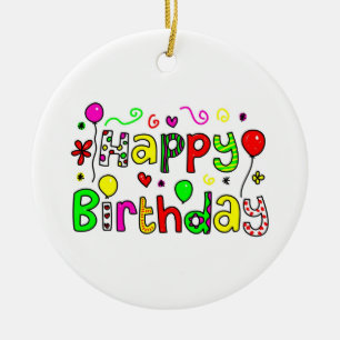Happy Birthday Ceramic Ornament