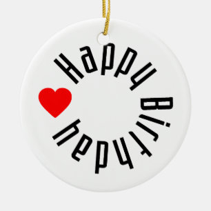 Happy Birthday Ceramic Ornament