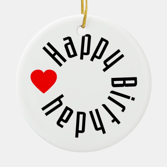 Happy Birthday Ceramic Ornament (Front)