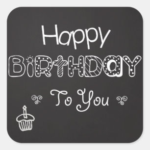 Happy Birthday Chalkboard Sticker