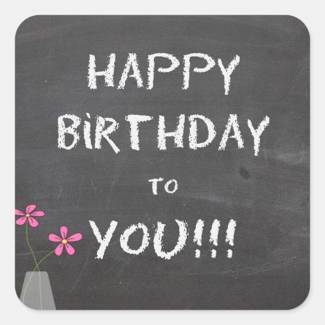 Happy Birthday Chalkboard Stickers (Front)