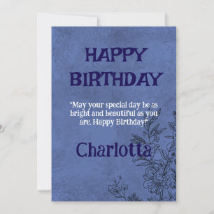 HAPPY BIRTHDAY CHARLOTTA INVITATION