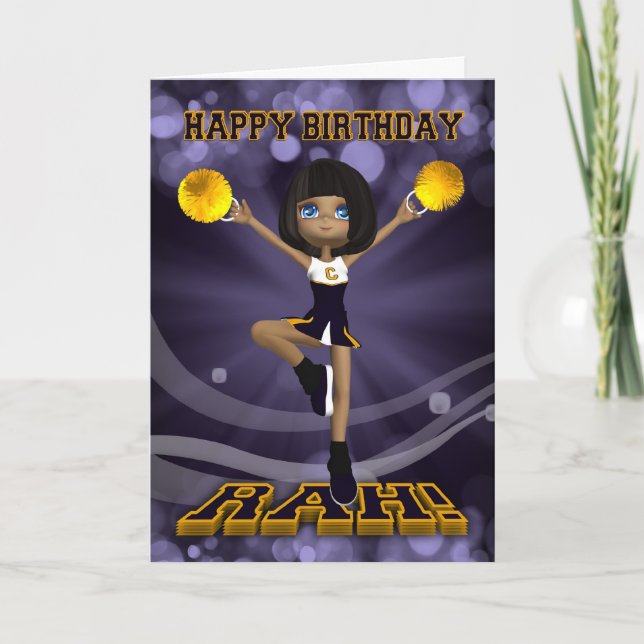 Happy Birthday Cheerleader Greeting Card (Front)