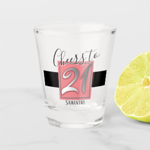 Happy Birthday Cheers to 21 Shot Glass