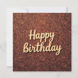 Happy Birthday Chic Earth-Tone Sparkle glitter Card