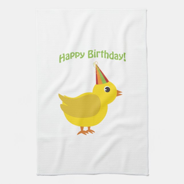 Happy Birthday! chick Kitchen Towel (Vertical)