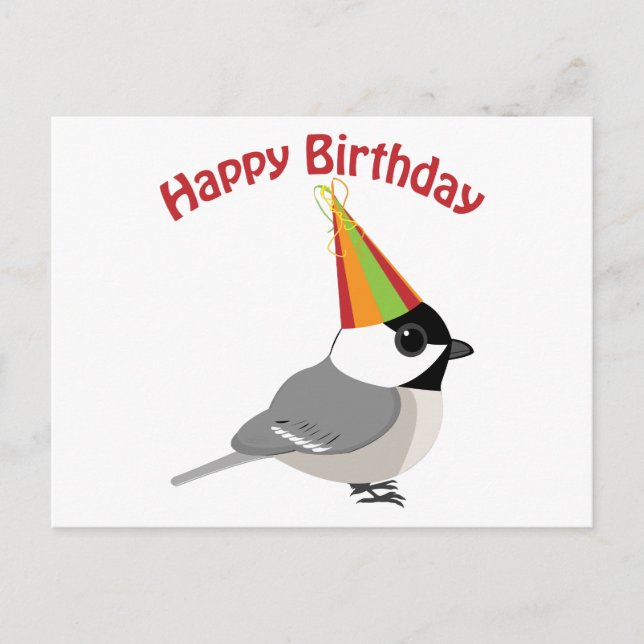Happy Birthday Chickadee Postcard (Front)