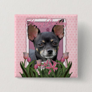 Happy Birthday - Chihuahua - Isabella 2 Inch Square Button