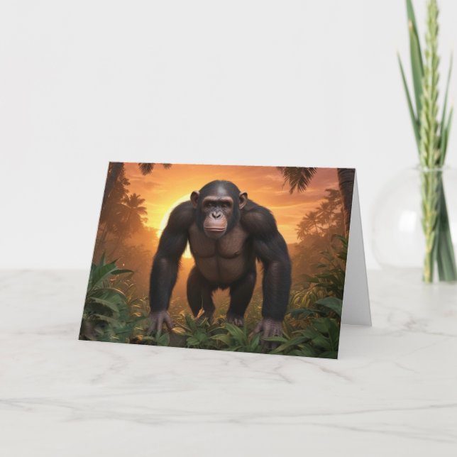 Happy Birthday Chimp Card (Front)