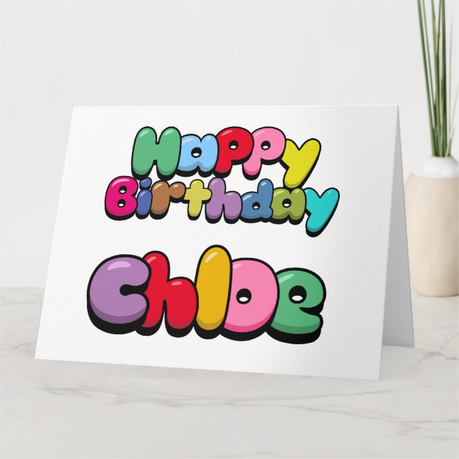 Happy Birthday Chloe Card (Front)