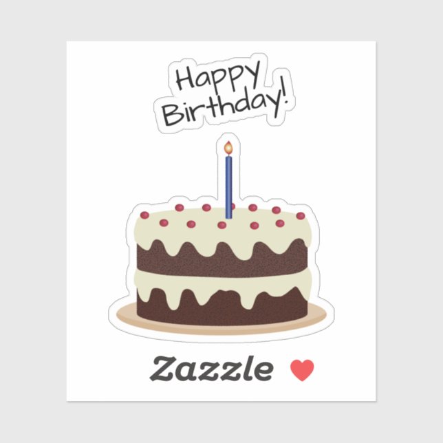 Happy Birthday Chocolate and Vanilla Cake Contour (Sheet)