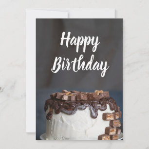 Happy Birthday Chocolate Cake Holiday Card