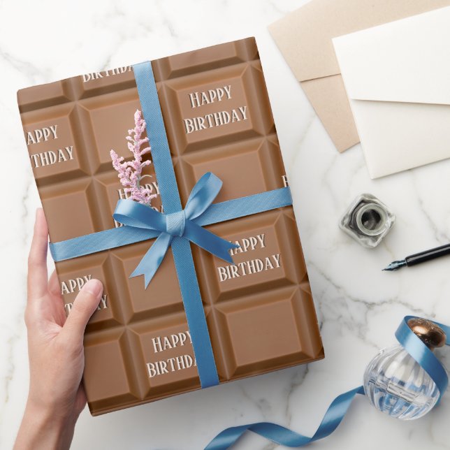 Happy Birthday Chocolate Candy Bar  Wrapping Paper (Gifting)
