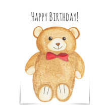 "Happy Birthday" Choose-a-colour Bear Hug Card