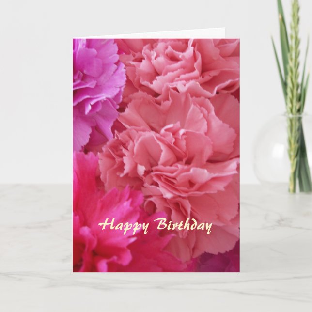 Happy Birthday Christian Card Carnations (Front)
