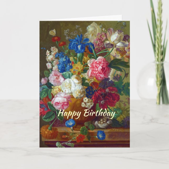 Happy Birthday Christian Card Flowers (Front)