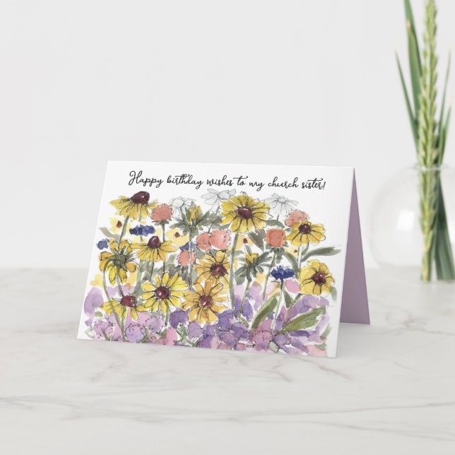 Happy Birthday Church Sister in Christ Religious  Card (Front)