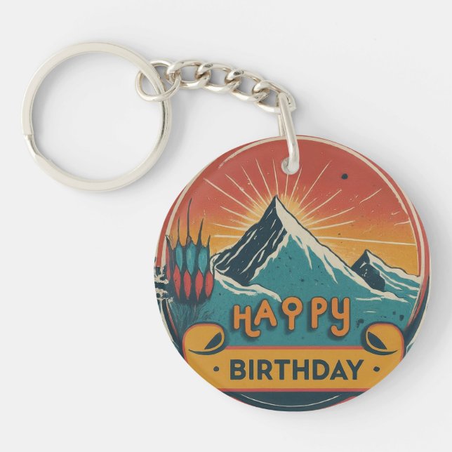 Happy Birthday Circle Keychain (Front)