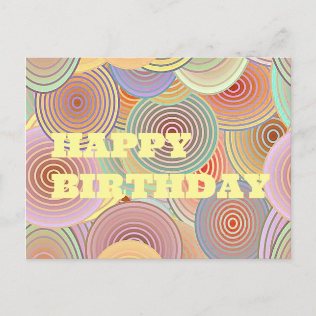 Happy Birthday Circles Postcard (Front)