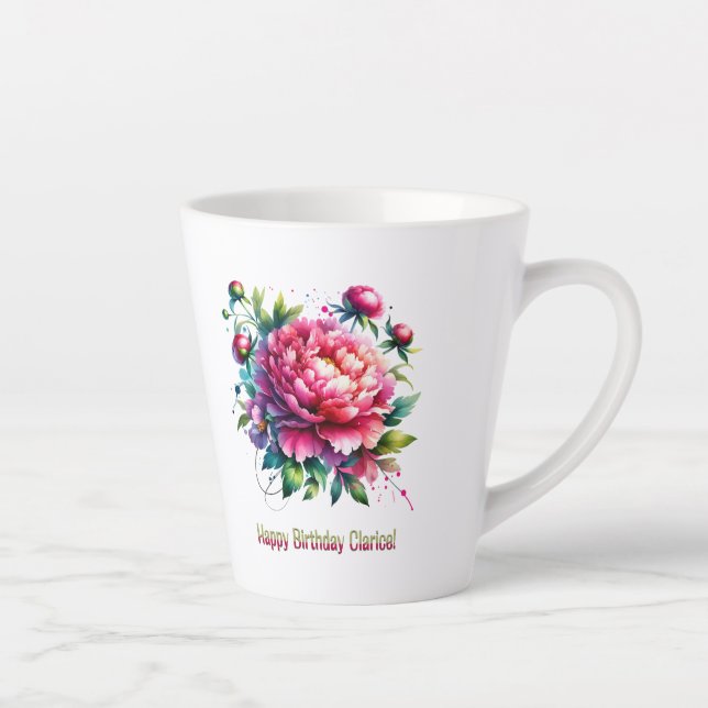 Happy Birthday Clarice Latte Mug (Right)