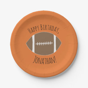 Happy Birthday Classic Football Paper Plate