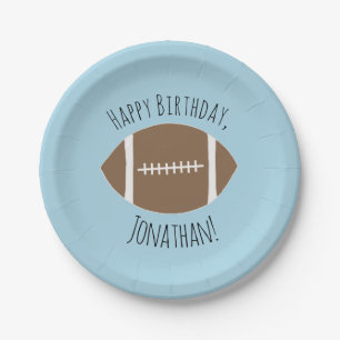 Happy Birthday Classic Football Paper Plate