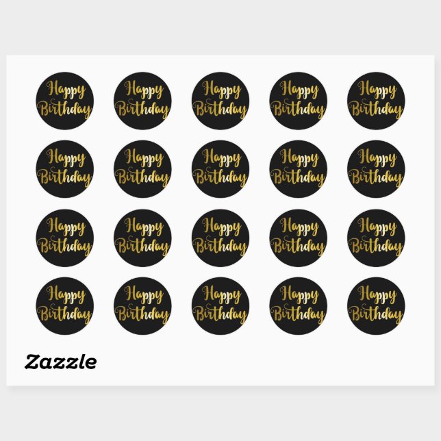 Happy Birthday Classic Round Sticker  (Sheet)