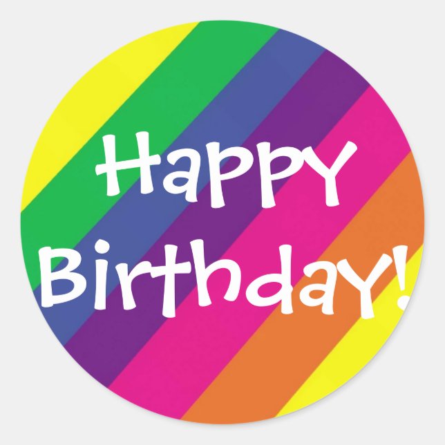 Happy Birthday! Classic Round Sticker (Front)