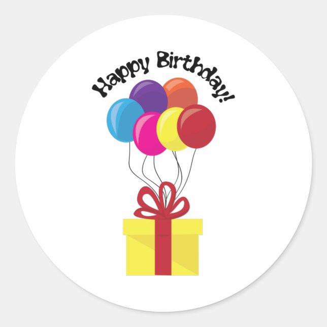 Happy Birthday! Classic Round Sticker (Front)