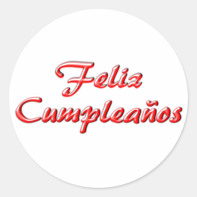 Happy Birthday Classic Round Sticker (Front)