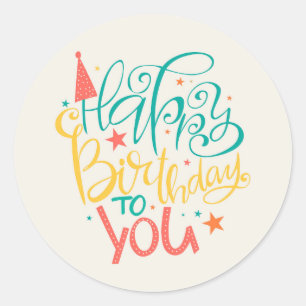 Happy Birthday  Classic Round Sticker