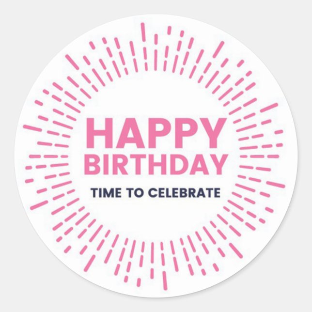 Happy Birthday Classic Round Sticker (Front)