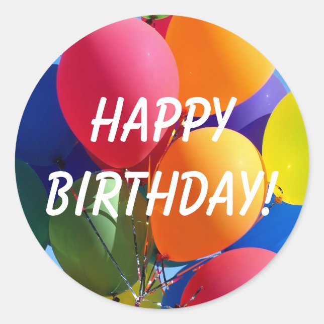 Happy Birthday! Classic Round Sticker (Front)