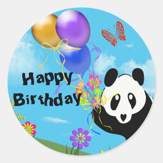 Happy Birthday Classic Round Sticker (Front)